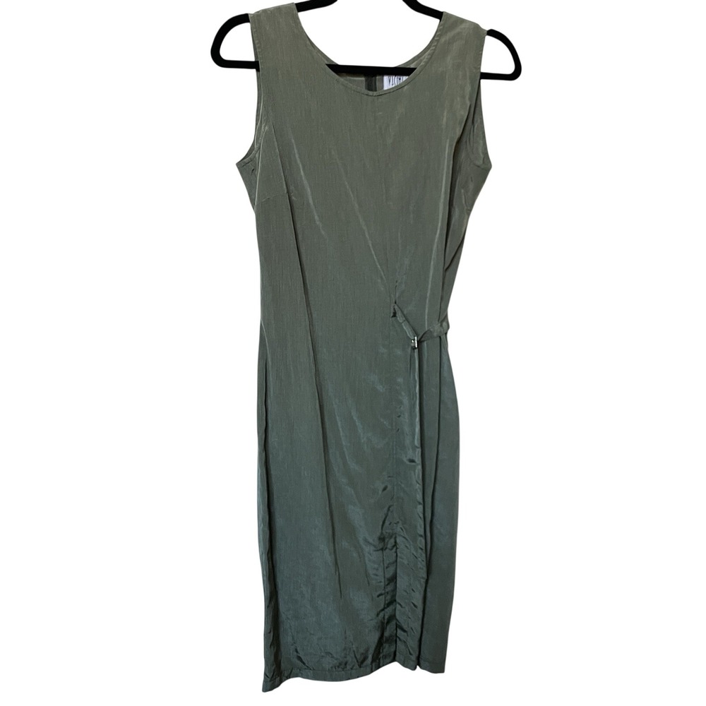 Vintage Vicini by G.A.T. Mini Dress Womens Green Belted Y2K 2000s